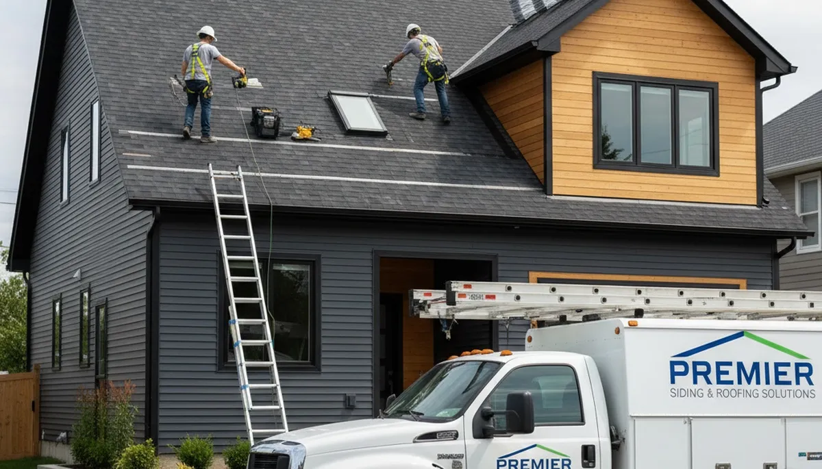 Vinyl siding contractors in Portland OR installing durable exterior panels on a residential home