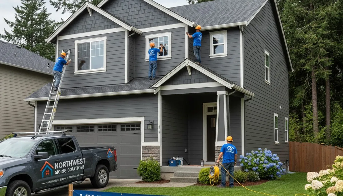 Vinyl siding contractors installing durable home siding in Portland OR
